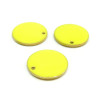 sequins résine style émaillés rond 16 mm Jaune sur une base en métal dore