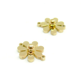Connecteurs Fleur 3D 9.5mm – Acier Inoxydable 304 Doré Placage Ionique