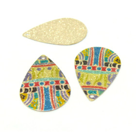 pendentifs breloques Stardust Goutte 28mm Geometrique Doré