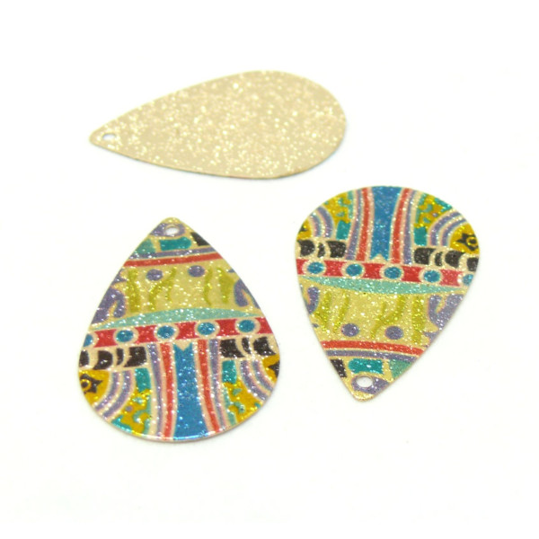 pendentifs breloques Stardust Goutte 28mm Geometrique Doré