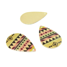 Pendentifs breloques Stardust Goutte 28mm Géométrique Doré