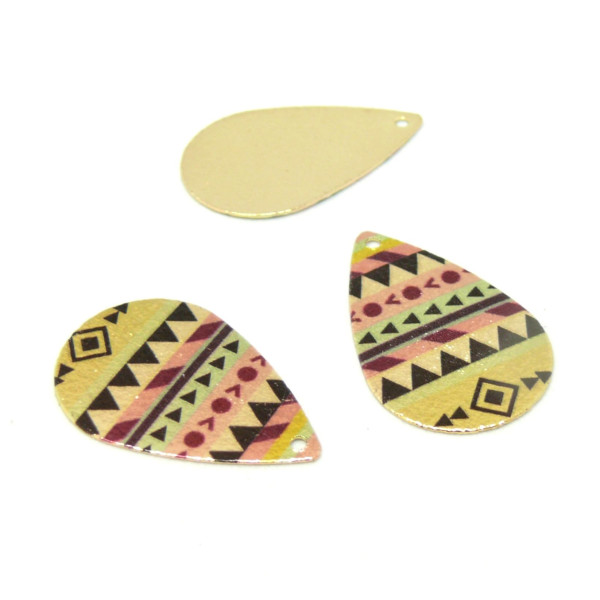 Pendentifs breloques Stardust Goutte 28mm Géométrique Doré