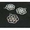 Estampes, pendentif filigrane, style Rosace, Mandala 20 mm, Laiton coloris Argent Vif