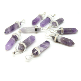 BU1151110163149 PAX 1 pendentif ,Améthyste, Yoga Healing  41mm métal coloris Argent