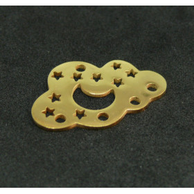Pendentif Nuage et Etoiles 25 mm Acier Inoxydable coloris Doré DIY