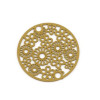 Estampes Connecteur Filigrane Médaillon Multi Fleurs 20mm Métal Moutarde