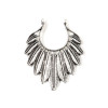 Pendentifs, Connecteur Plumes 41 mm, métal coloris Argent Antique