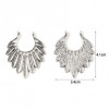 Pendentifs, Connecteur Plumes 41 mm, métal coloris Argent Antique
