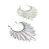 Pendentifs, Connecteur Plumes 41 mm, métal coloris Argent Antique