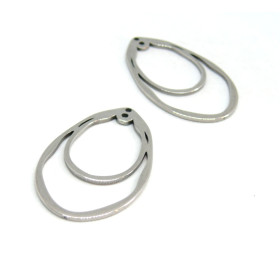 Pendentifs Forme Géométrique 35mm – Acier Inoxydable Argenté