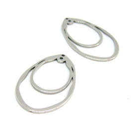 Pendentifs Forme Géométrique 35mm – Acier Inoxydable Argenté