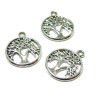 Pendentifs breloque Arbre dans medaillon couleur Argent Antique