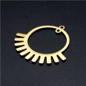 Pendentif, Connecteur Demi Soleil 30 mm, Acier Inoxydable coloris Doré