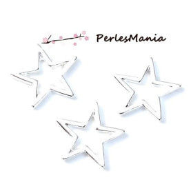 Pendentifs Étoile 17mm – Métal Argent Vif