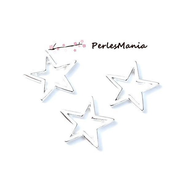 Pendentifs Étoile 17mm – Métal Argent Vif