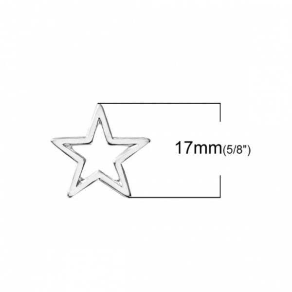 Pendentifs Étoile 17mm – Métal Argent Vif