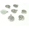 PAX 50 pendentifs breloque ETOILE SUR MEDAILLE metal couleur ARGENT ANTIQUE S1164197