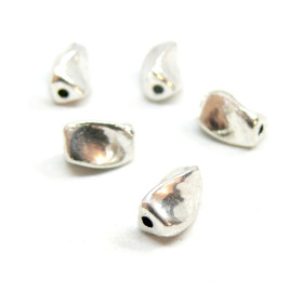 PS110085025 PAX 20 perles intercalaires, Forme Géométrique FUTURISTE 6 par 5mm, metal coloris Argent Platine