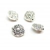 Perles intercalaires, PLATES RONDES 11 mm, Arabesque, metal couleur Argent Antique