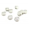 PS1179979 PAX 25 perles intercalaires, Plates Rondes 6 mm, FORME SPIRALES, metal couleur Argent Antique