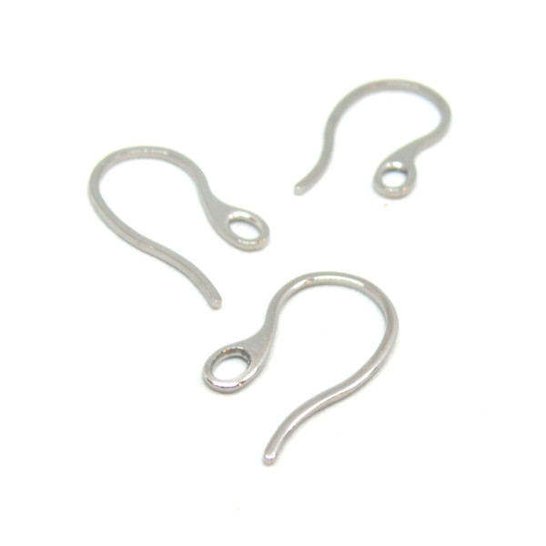Lot de 10 ou 20 Boucles d’oreilles Crochets Épais 22 mm – Acier Inoxydable 304 Argenté