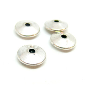 Perles intercalaires Rondelles Ovni metal coloris Argent Platine