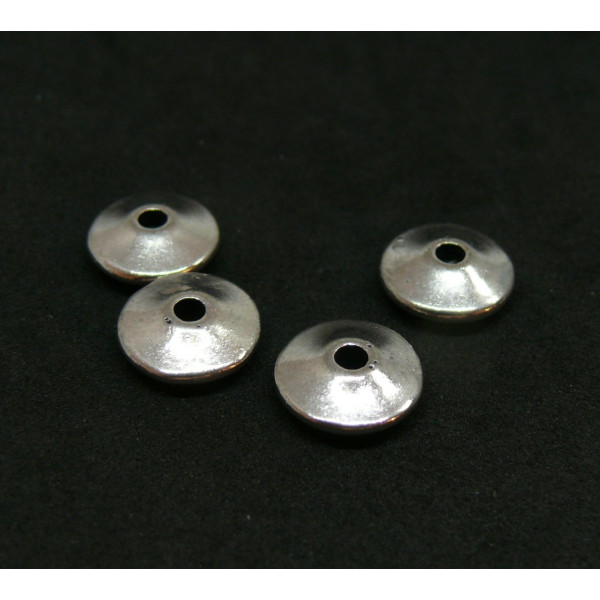 Perles intercalaires Rondelles Ovni metal coloris Argent Platine