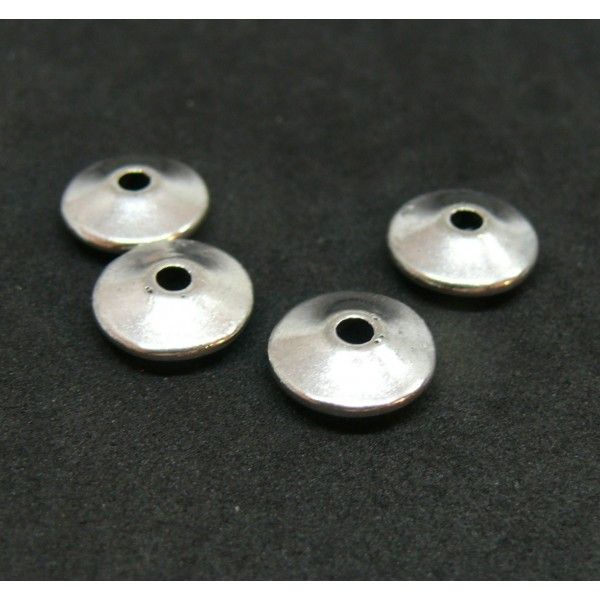 P10888Y PAX 20 perles intercalaires Rondelles Ovni metal coloris Argent Platine