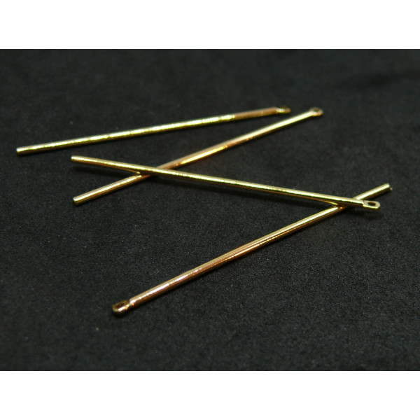 PS110127659 PAX 4 pendentifs long et cylindrique 44 mm, Cuivre plaqué OR 18KT
