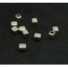 PS110081420 PAX 50 perles intercalaire, cube 4mm trou 2.2mm, métal couleur Argent Antique