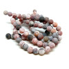Perles rondes 8mm – Agate craquelée effet givre Rouge Noir coloris 07