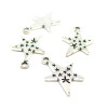 Breloques Pendentif Étoiles et Pluie d'Étoiles 22mm – Métal Argent Antique