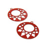 PS11759845 PAX 10 Estampes, pendentif, connecteur filigrane, Cercle Art Deco 20 mm, coloris Rouge