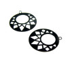 PS11759843 PAX 10 Estampes, pendentif, connecteur filigrane, Cercle Art Deco 20 mm, coloris Noir