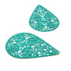 Estampes Goutte Dentelle Filigrane 40mm – Cuivre Bleu Canard