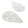 Estampes Goutte Dentelle 40mm – Connecteur Filigrane Argent Platine