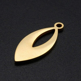 PS11760763 PAX 1 Pendentif Marquise 22 mm, Acier Inoxydable coloris Doré