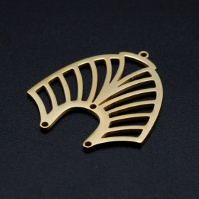 PS11760770 PAX 1 Pendentif Géométrique Art Déco 31 mm, Acier Inoxydable coloris Doré