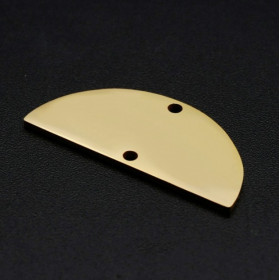 Pendentif, connecteur Géométrique, Demi Cercle 28 par 13 mm, Acier Inoxydable coloris Doré