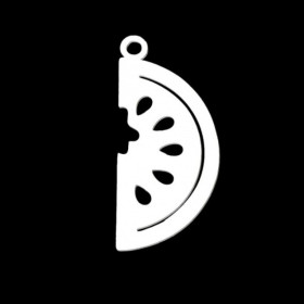 PS11760783 PAX 1 Pendentif Tranche de Pastèque 29 mm, Acier Inoxydable coloris Argenté