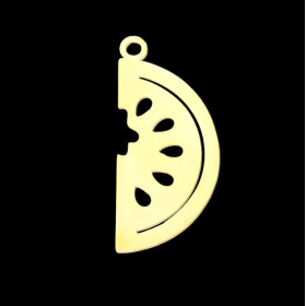 PS11760784  PAX 1 Pendentif Tranche de Pastèque 29 mm, Acier Inoxydable coloris Doré