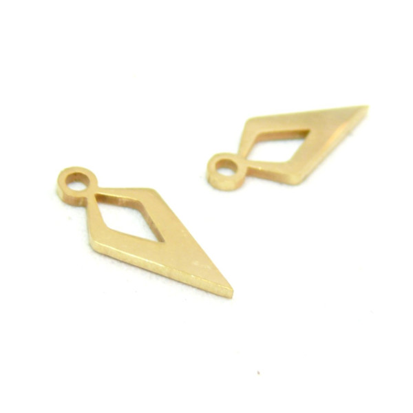 PS11760765 PAX 1 Pendentif Géométrique Losange 15 mm, Acier Inoxydable coloris Doré