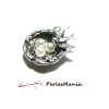 Breloques, Pendentifs Nid d'Oiseau 3D 23 mm, metal coloris ARGENT ANTIQUE
