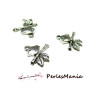 Pendentifs Breloques Oiseau sur Branche 17mm Argent Antique