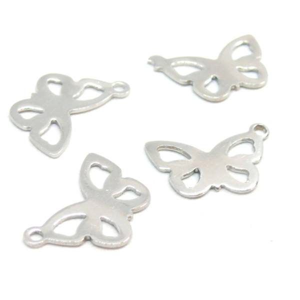Pendentifs  Estampes Papillon 18.5mm – Acier Inoxydable  Argenté