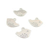 A13163 Lot de 10 pendentifs breloque Oiseau 16 mm métal coloris Argent Platine