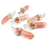 Pendentif pendule Quartz cerise, Yoga Healing 41mm, métal coloris Argent