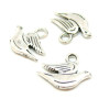 BRPP0007 PAX 4 pendentifs Oiseau 19 mm Biface, métal couleur Argent Antique