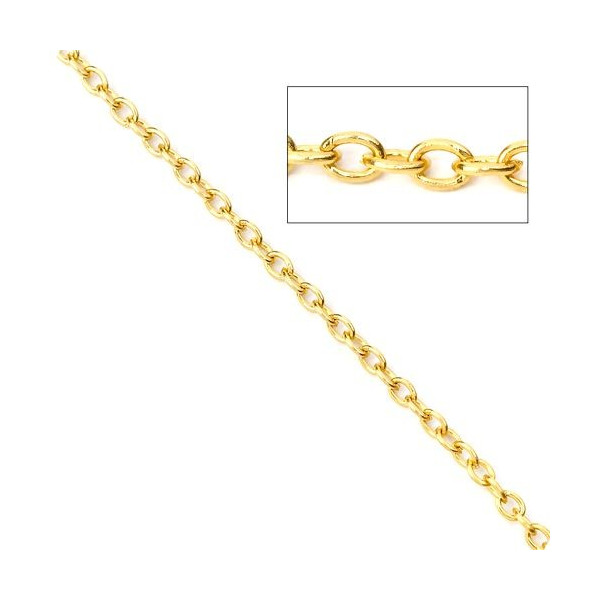 Chaine maille 3 par 2 mm, métal coloris Doré