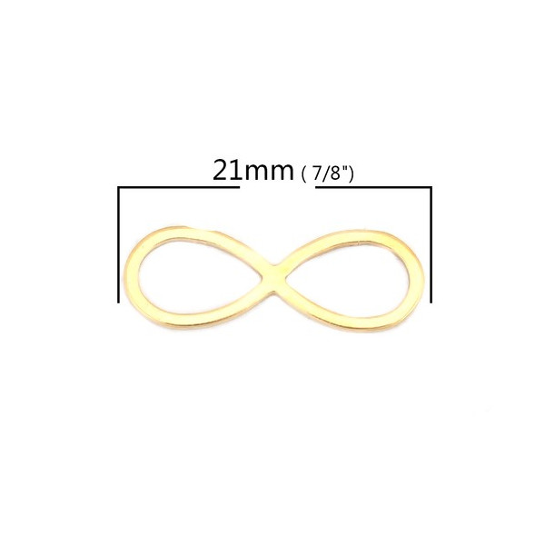 Pendentifs Connecteurs Infini 21 mm Doré en Acier Inoxydable 304 pour bijoux raffinés